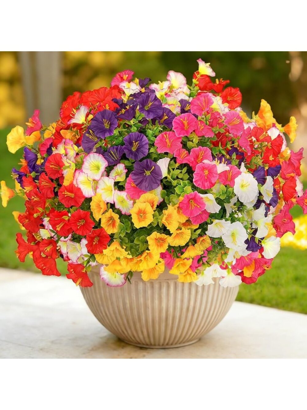 18 Bundle Set of Artificial Flowers & Fake Plants for Outdoor Decor & Home
